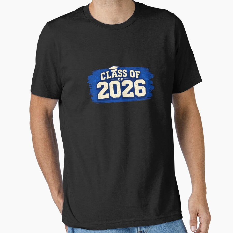 Class of 2026 T-Shirt – Vintage Graduation Cap Brush Stroke College Grad Shirt by FestivityFinds