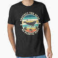 Protect the Seas No Plastic Vibes | Retro Earth Day Ocean Awareness by Axivra