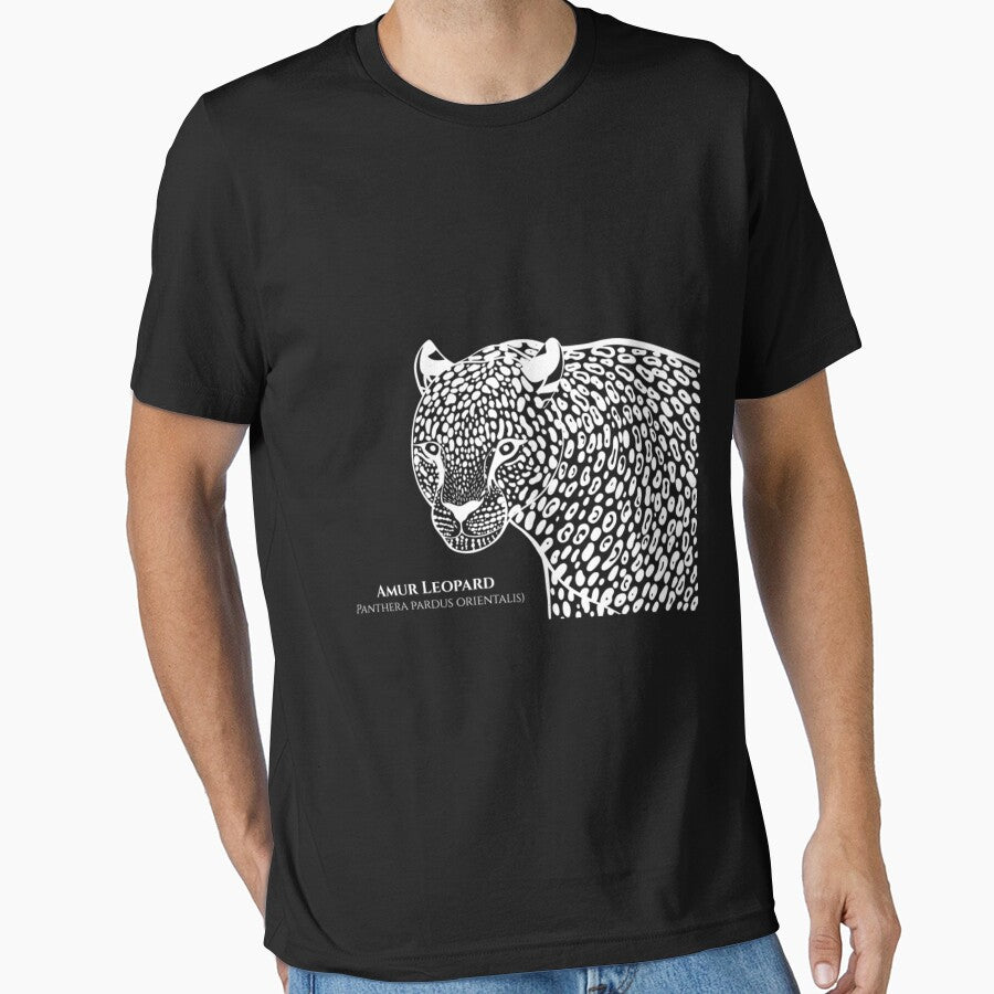 Amur Leopard with Common and Latin Names - detailed big cat by ElenaDenesik