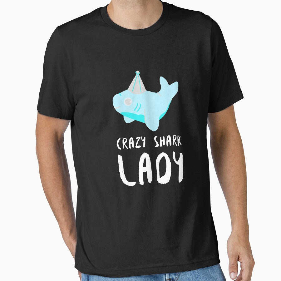 Crazy Shark Lady Cartoon Party by jacks-tees