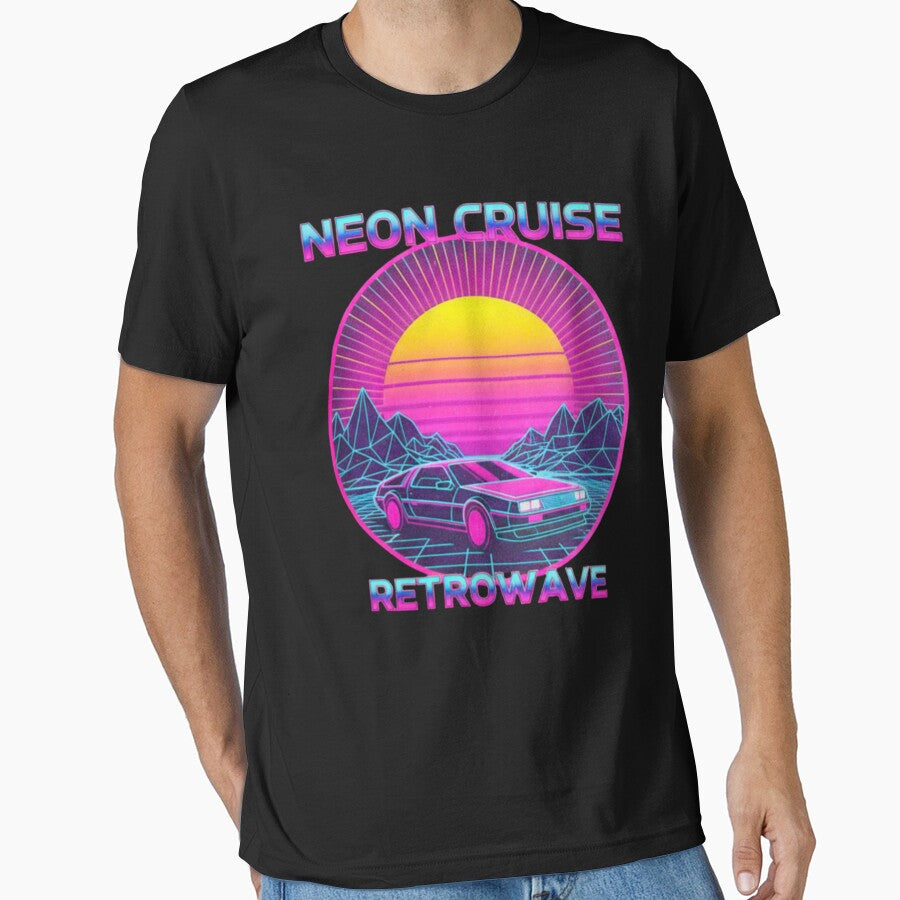 Neon Cruise Retrowave Synthwave 80s Car by MartinxMarie