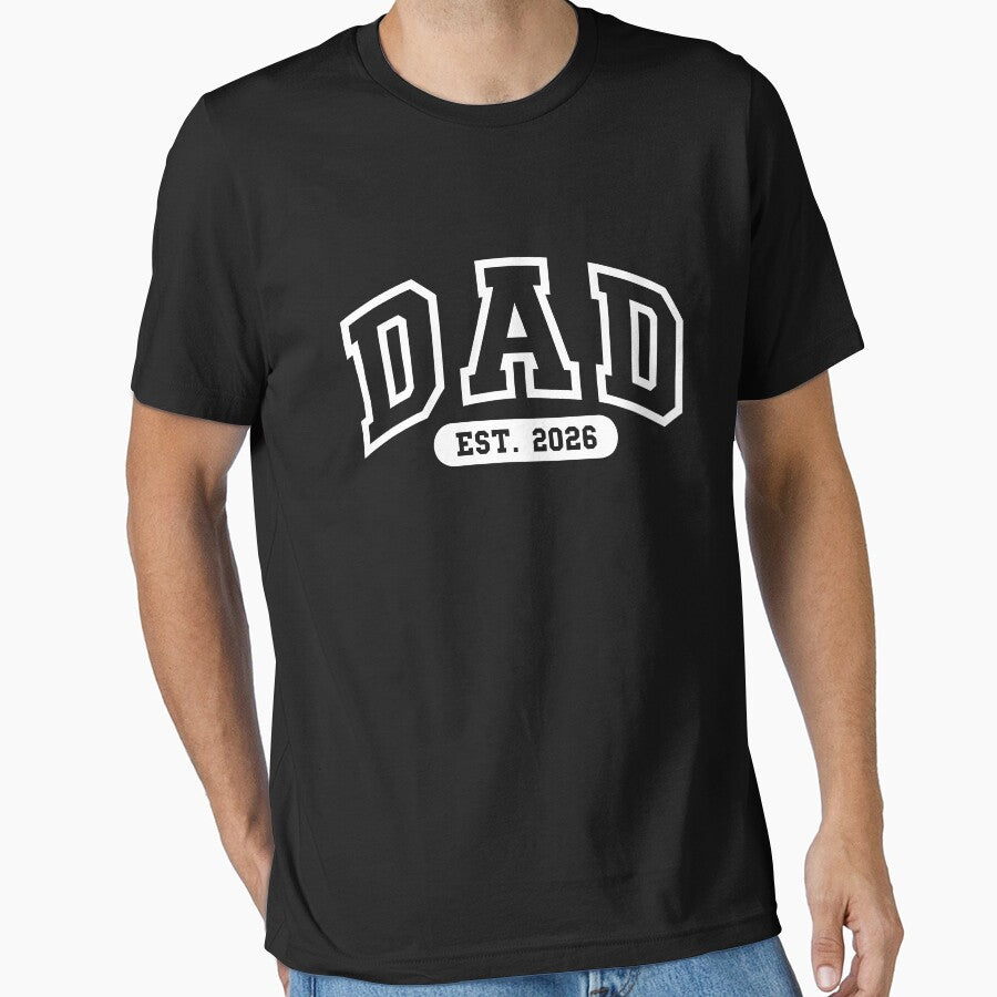 Dad est 2026 Athletic Font design, father's day gift, pregnancy reveal, babymoon gear, 2026 dad era by julexy
