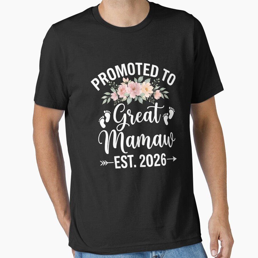 Promoted To Great Mamaw Est. 2026 New Grandparent Announcement Grandmom Gift by SofenArt