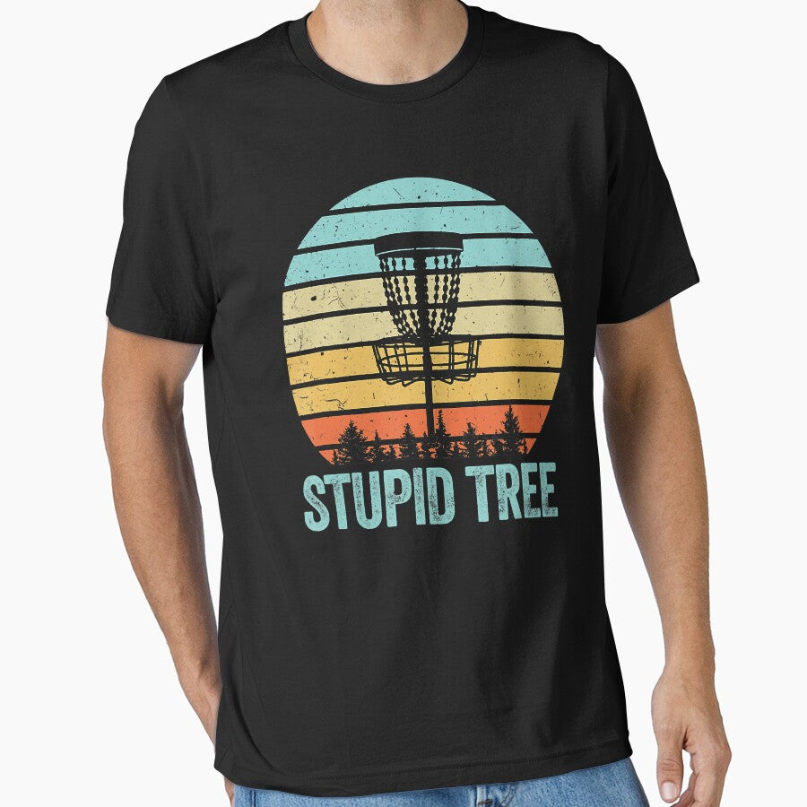 Disc Golf Funny Stupid Tree Retro Disc Golf Gift by AaronWeedo
