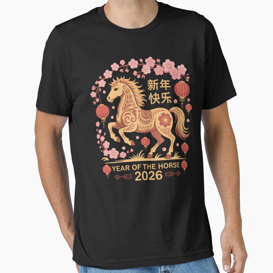Year of the Horse 2026 Chinese New Year – Lunar New Year vwith Horse by Oualid Art