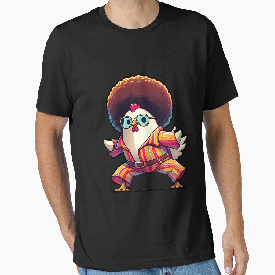 Dancing Disco Chicken Afro 70s 80s Retro Poultry Lover by Designer-Girl