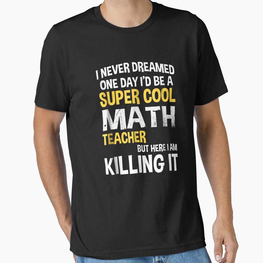 Super Cool Funny Math Teacher Women Men Yellow by DarienGraham