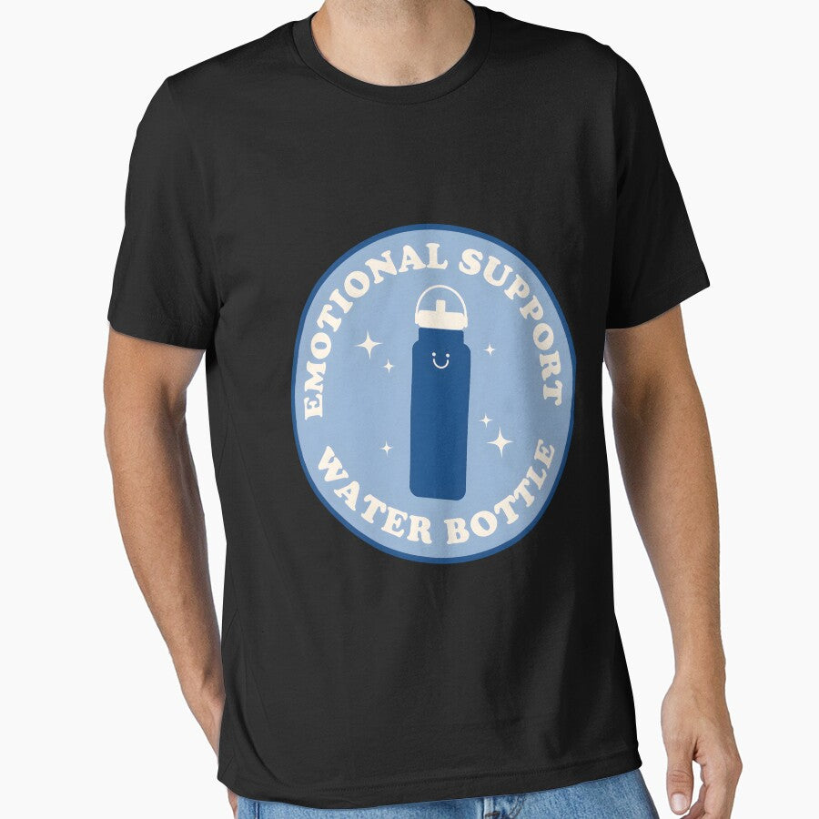 Emotional Support Water Bottle Sticker Blue by tandydowers