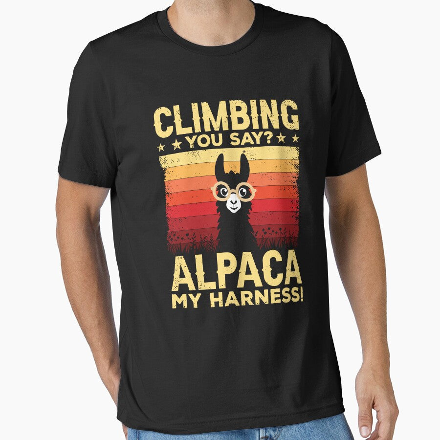 Climbing You Say Alpaca My Harness Shirt, Alpacas Animal Climb Lover Shirt, Rock Boulder Shirt, Mountain Bouldering Shirt, Hiking Shirt by aymob