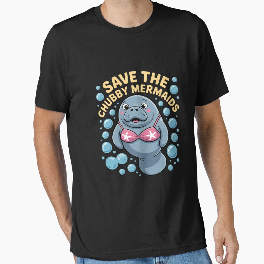 Save The Chubby Manatee Mermaids Ocean Conservation by ProudForFunny