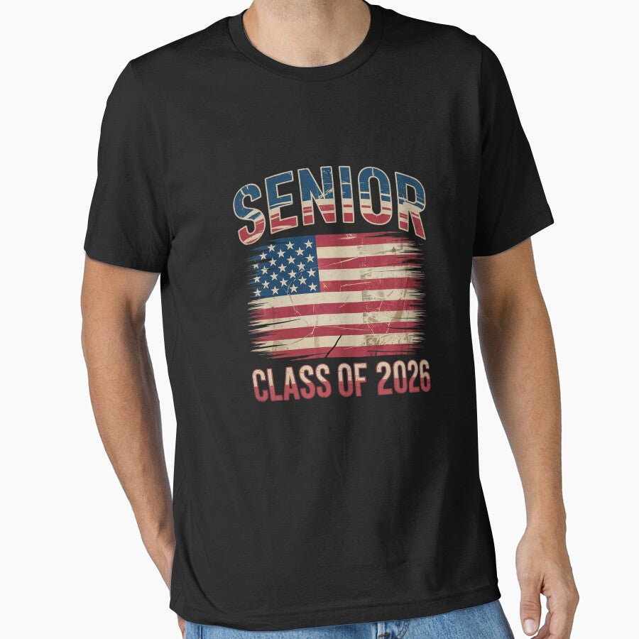 Senior 2026 Class Of 2026 American USA Flag Graduation by angolinnArt