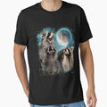 3 Racoon Moon Howling Raccoon Head Funny by Caleollier