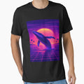 Neon Whale Breach – Vaporwave Sunset by alw951