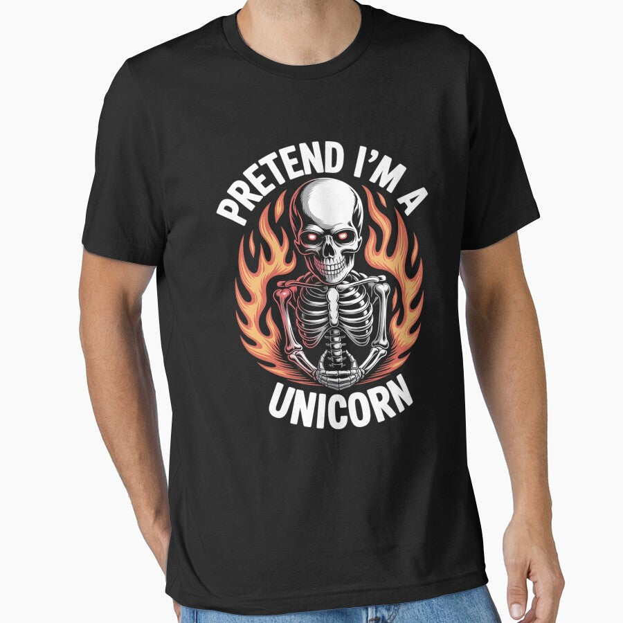 Pretend I'm A Unicorn Skeleton Funny Easy Halloween by procionartss