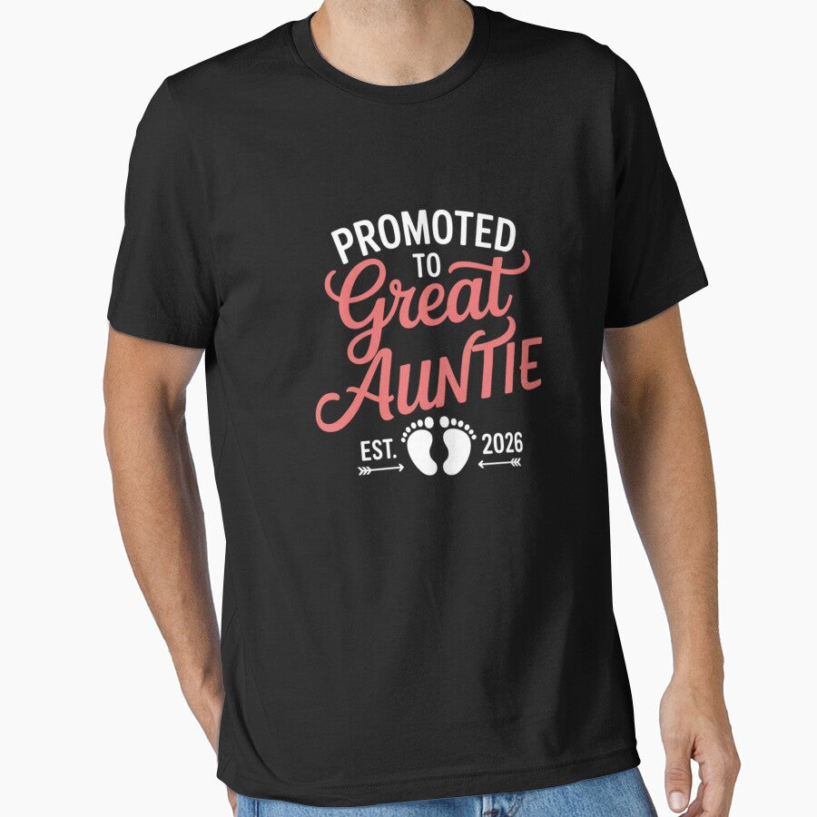 Promoted To Great Auntie Est 2026 Baby Announcement by CORJIDOG-ART