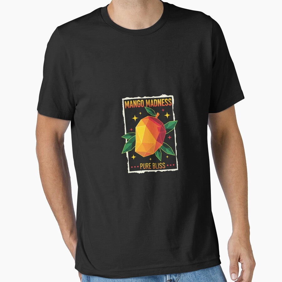 Geometric Mango Madness T-Shirt - Pure Bliss Fruit Design by Merchifyme2000