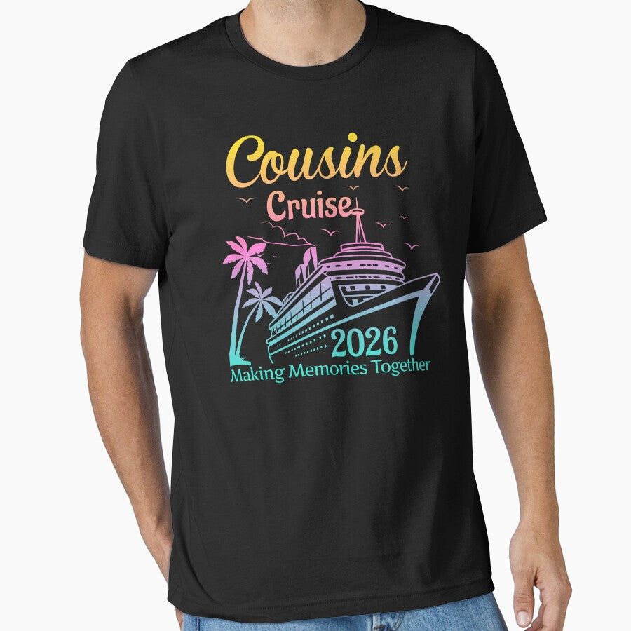 Cousins Cruise 2026 Making Memories Together Elegant Vacation Art by PixelWaveBD