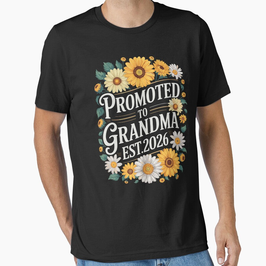Promoted To Grandma 2026 New Grandma Floral by HustleQuotes