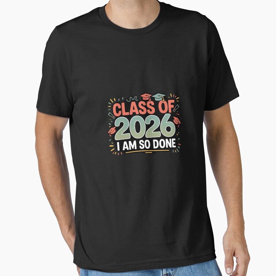 Class of 2026 I Am So Done Vintage Graduation Art by velltoons