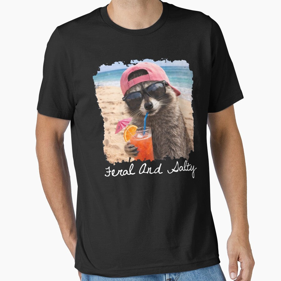 Feral And Salty Raccoon Beach Summer Vacation by Noctivyra