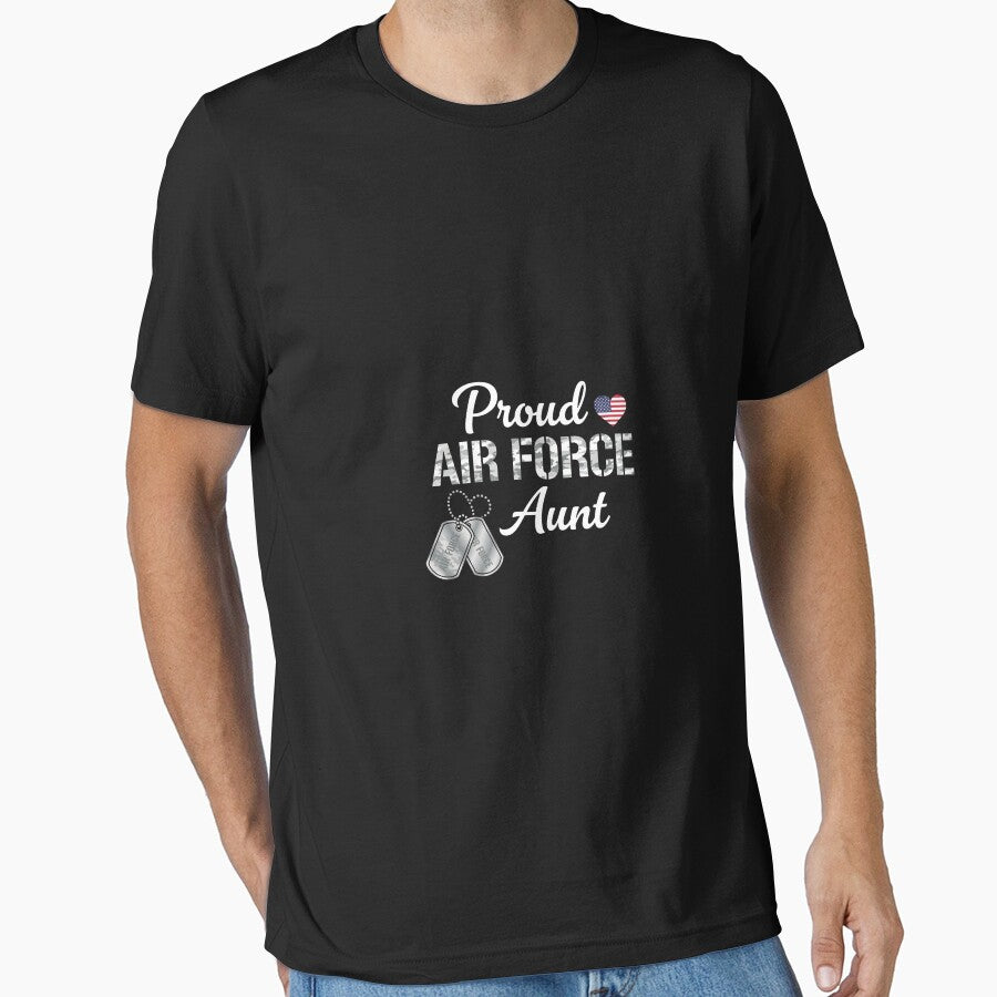 Proud Air Force Aunt Camo Dog Tags T-Shirt Gift by Merchifyme2000