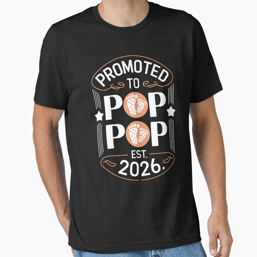 Promoted to Pop Pop Est. 2026 Grandparents Baby Announcement by BakeryDozen