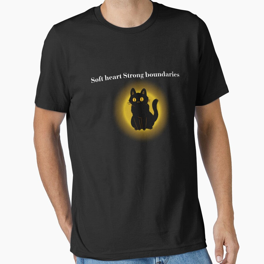 Soft Heart Strong Boundaries Black Cat by mon369000