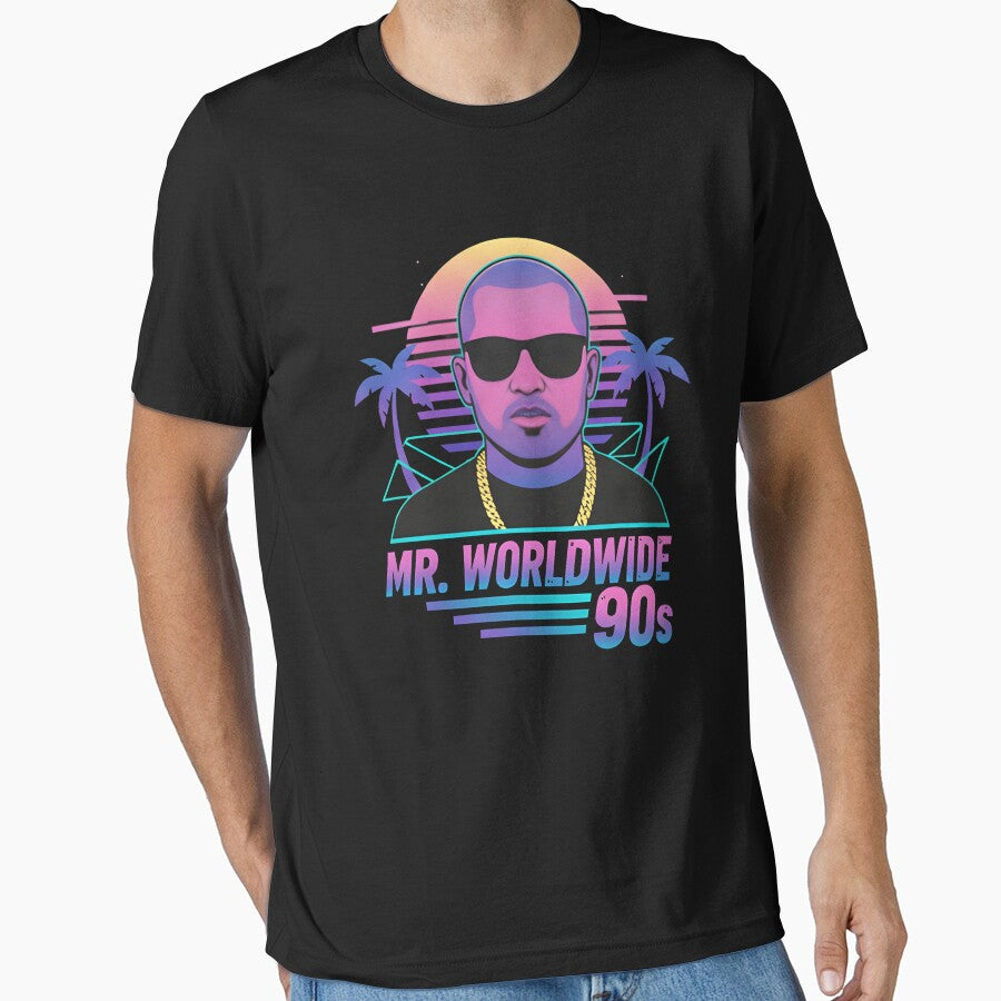 Mr. Worldwide Vaporwave Shirt – 90s Retro Rapper Parody Neon Aesthetic T-Shirt by ZyxDes
