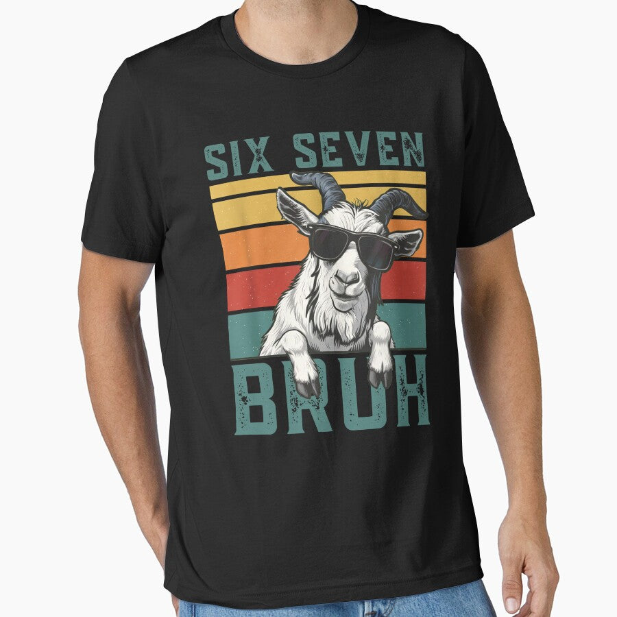Six Seven Bruh 67 Meme Funny Cool Goat Sunglasses by LashondaGreen89