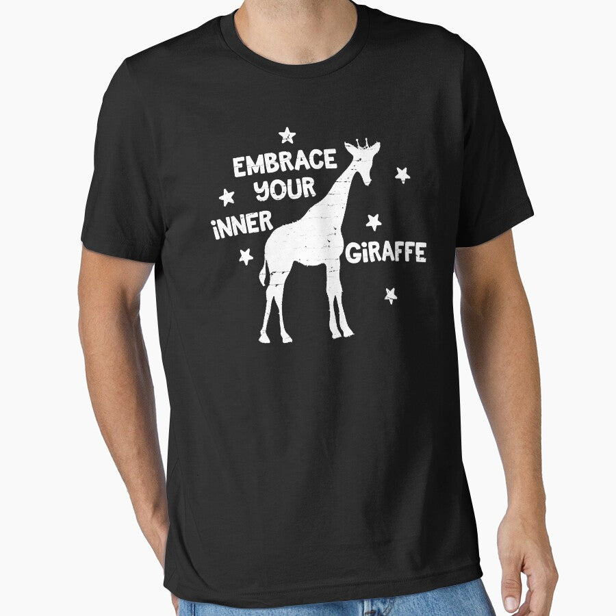 Embrace your Inner Giraffe T Shirt Endangered Species by EliseJenkins