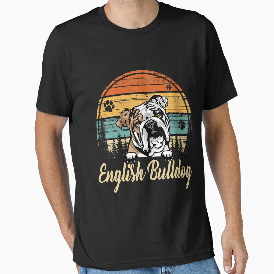 English Bulldog Dog Retro Vintage by HenningMadsen