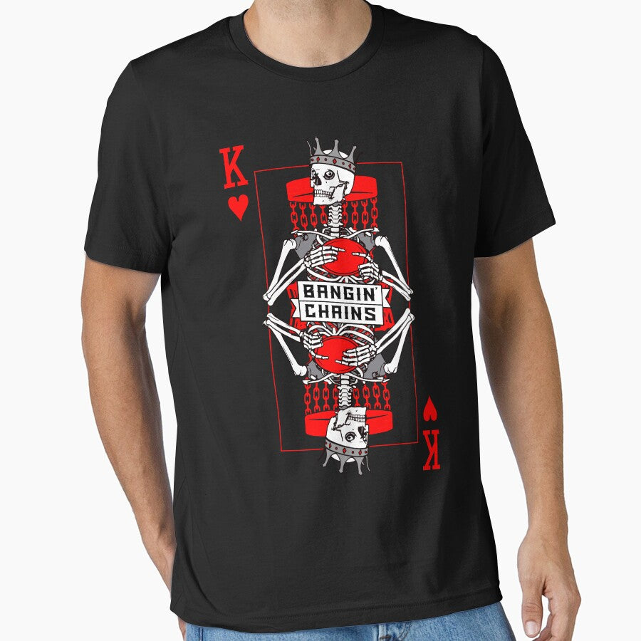 Bangin' Chains Disc Golf Gothic King Of Hearts Skull Card by GrandeDuc