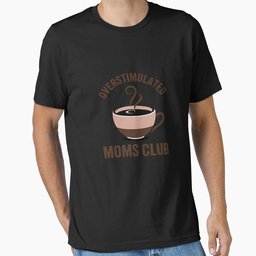 Overstimulated Moms Club Coffee Funny Parenting by velltoons