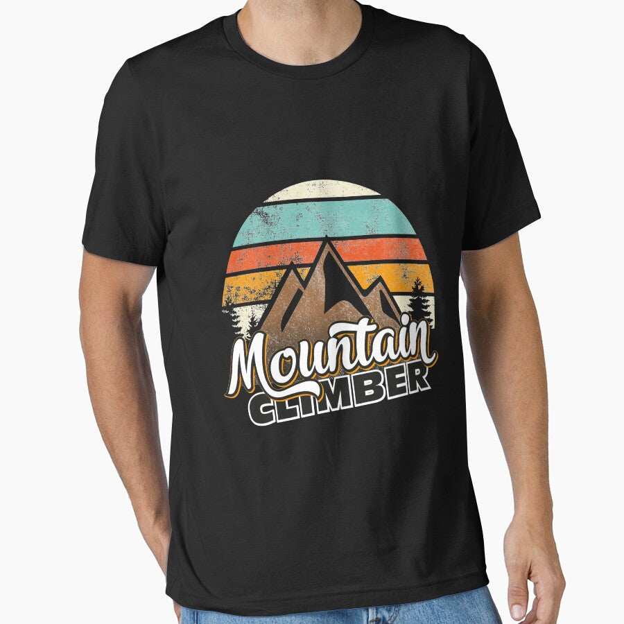 Mountains climber climbing gift retro bouldering vintage mountaineer by teeseeds