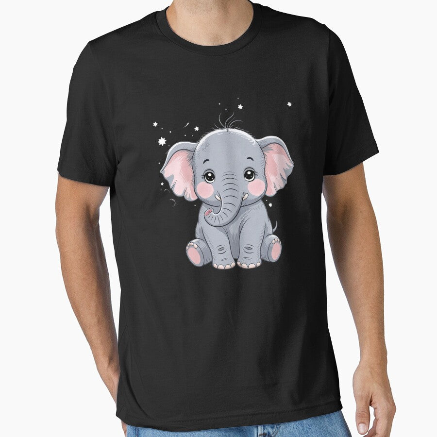 Cute Elephant Surrounded By Bright Flowers by joyouartArt