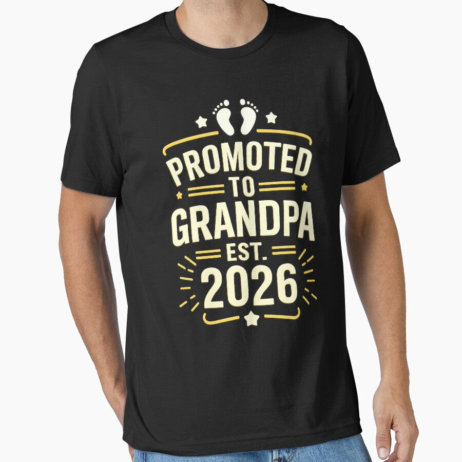 Promoted to Grandpa Est. 2026 Grandparents Baby Announcement by BakeryDozen