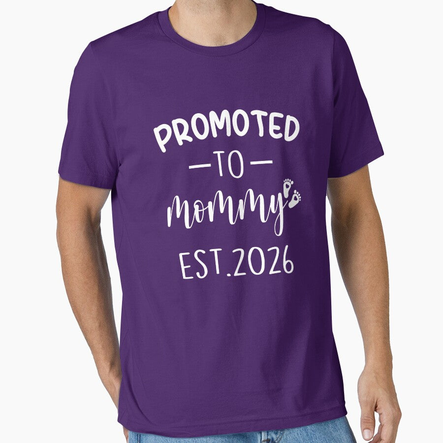 gift promoted to mommy est 2026, pregnancy announcement, father's dad, matching Mommy Daddy EST, couples pregnancy announcement  funny sarcastic Rude Offensive saying, by joygift369