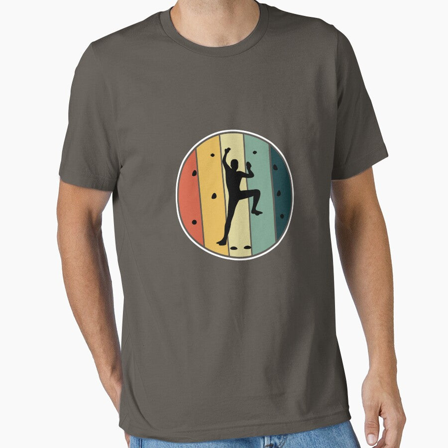 Vintage Retro Cool Climbing Bouldering Sunset Climbing Wall by ArabCorner