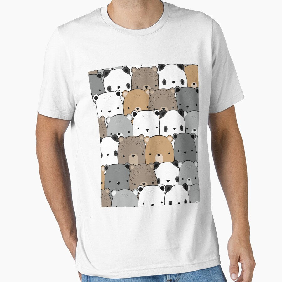 Panda tshirt Minimalist Bear by Tycoonn