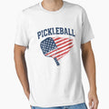 Funny Pickleball Paddle American Flag Patriotic Sports Vintage Distressed by CF_VintageDesign