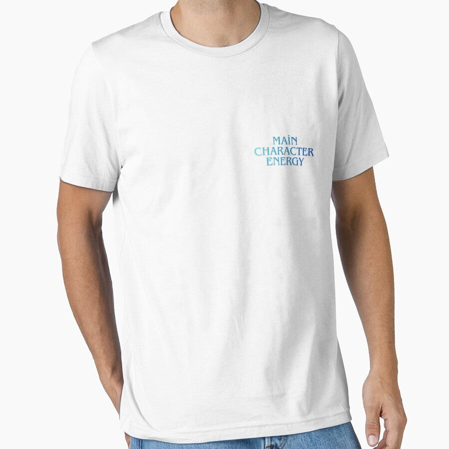Main Character Energy Blue Aesthetic Typography Minimalist by Theselinara