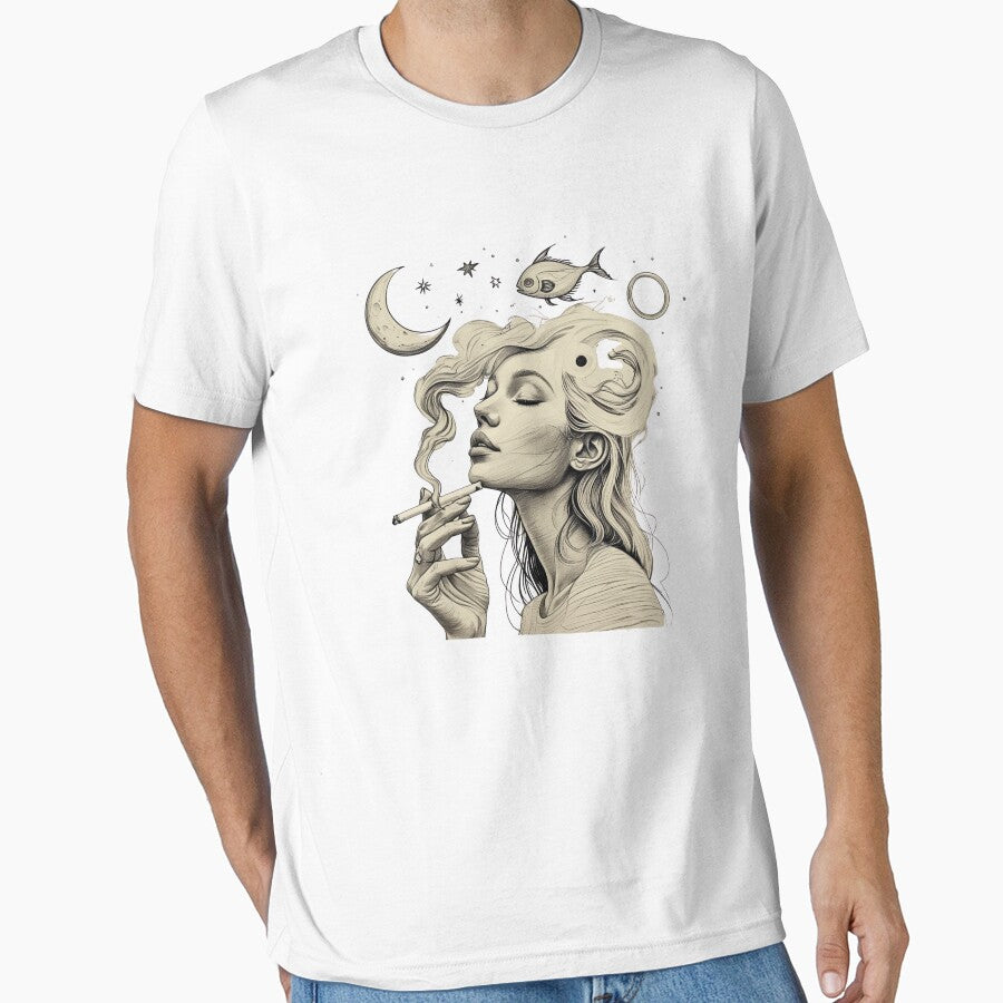 Surreal Cosmic Woman – Dreamy Celestial Smoke Art by MOTAS FASHION
