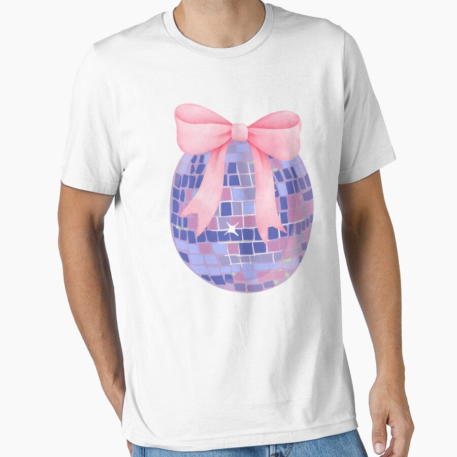 Disco Ball With Pink Coquette Bow by thebest-2studio