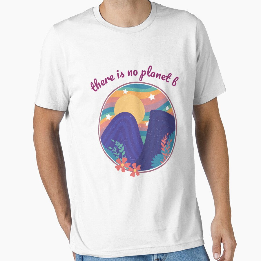There is no Planet B - Retro Mountains with Sun by justkidding-co