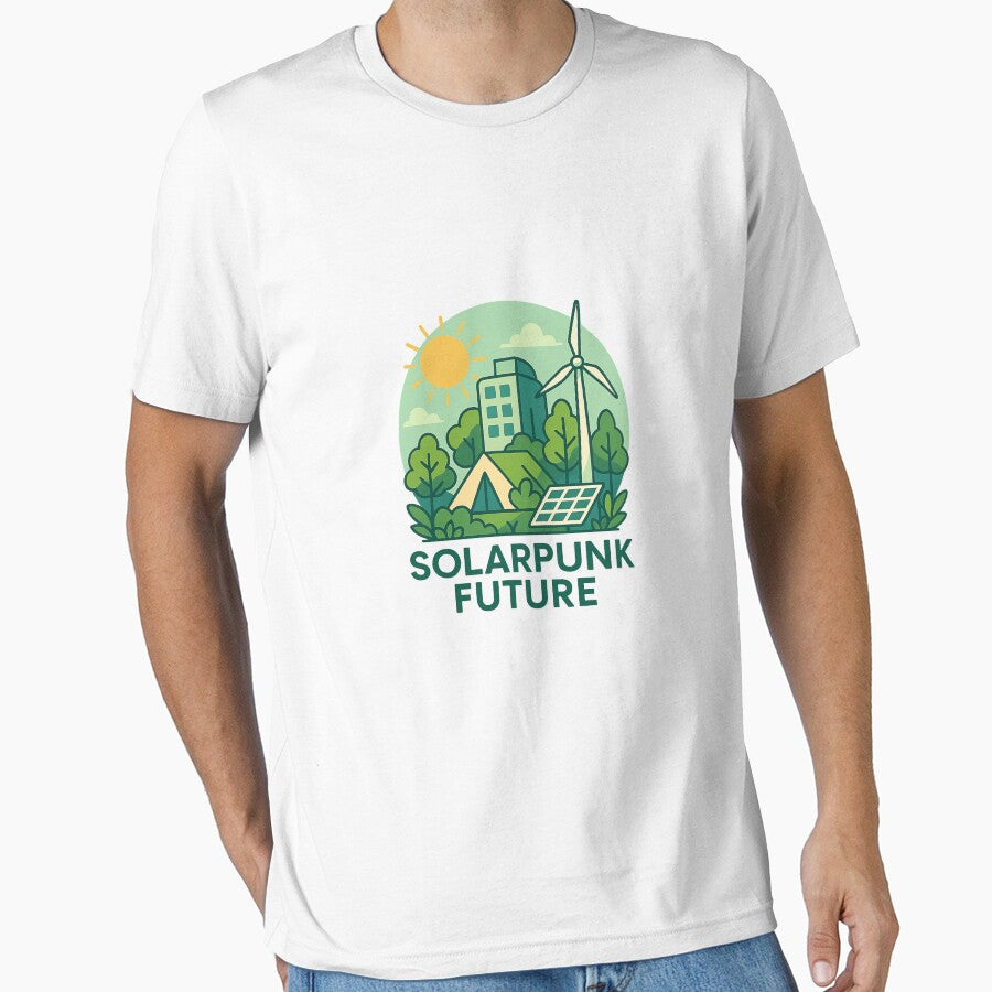 Solarpunk Future – Optimistic Eco Utopia Design with Green Energy by DJCApparel