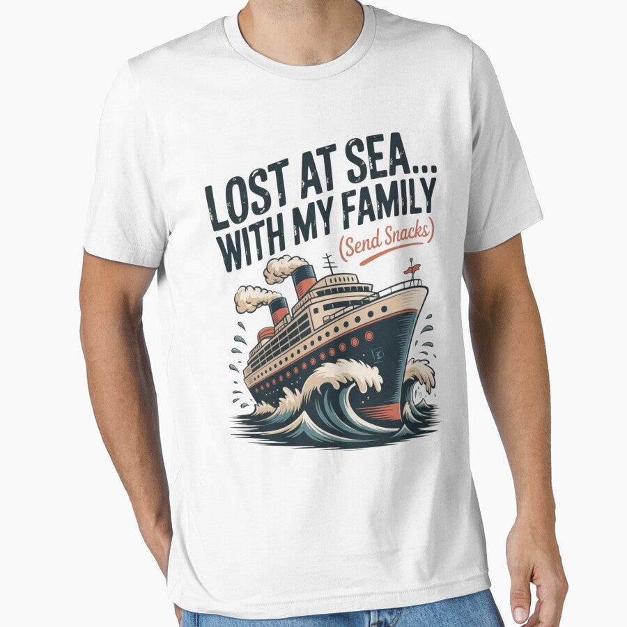Lost at Sea with My Family 2026 | Funny Family Vacation Cruise Ship Holiday Matching Tee by omar ousalah