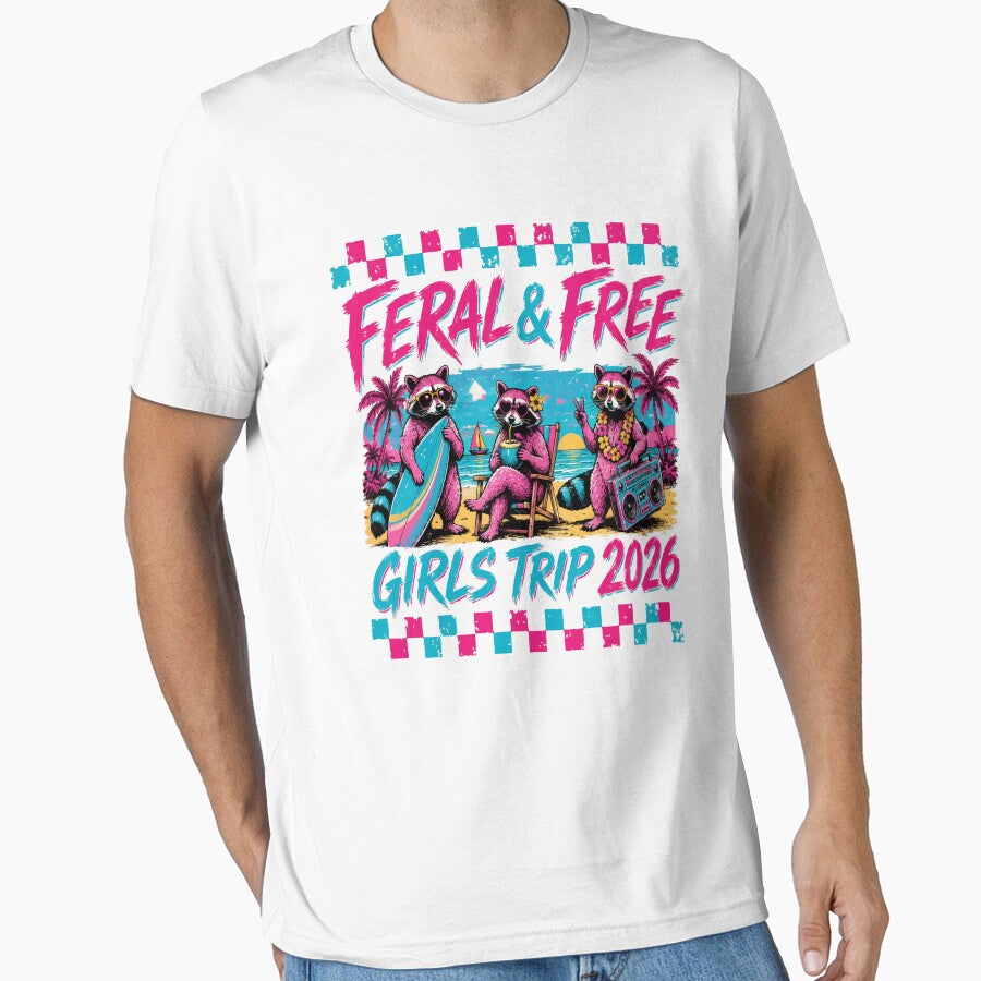 Funny Raccoon Feral Girl Summer Vacation Gifts by BornBorn