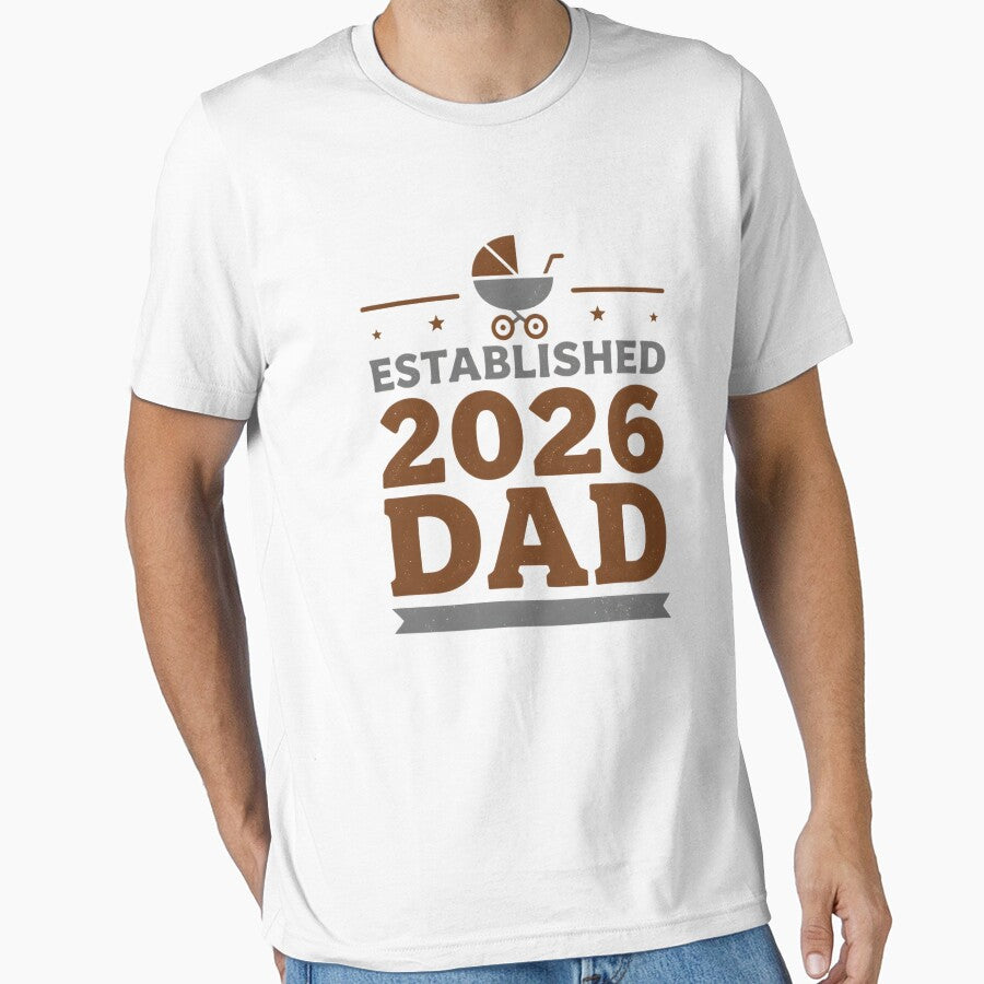Established 2026 Dad Vintage Style New Father T-Shirt Design by FestivityFinds