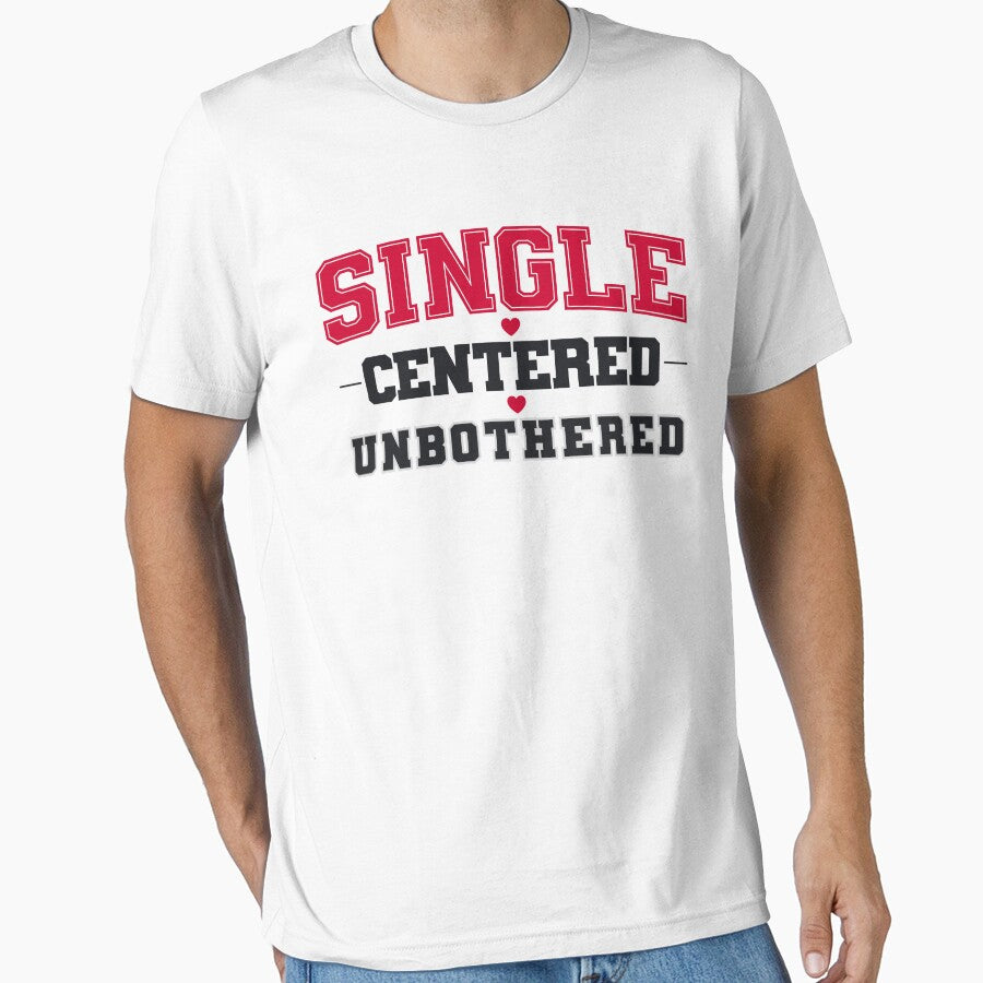 Single Centered Unbothered Minimalist Quote Tee by PixelGrafiks