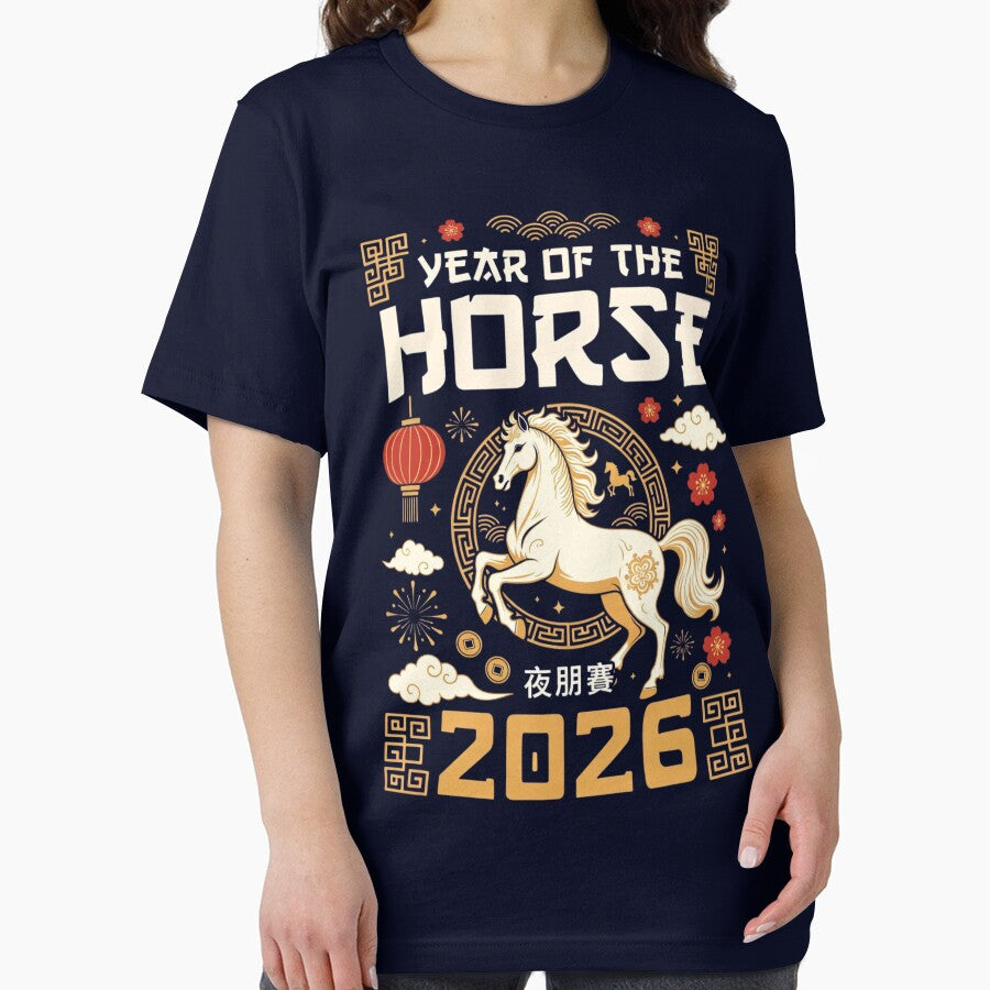 Year of the Horse 2026 Chinese New Year | Lunar Zodiac Celebration T-Shirt by GeniePixel